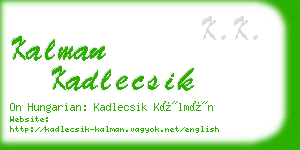 kalman kadlecsik business card